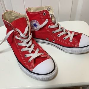 Red Converse high tops